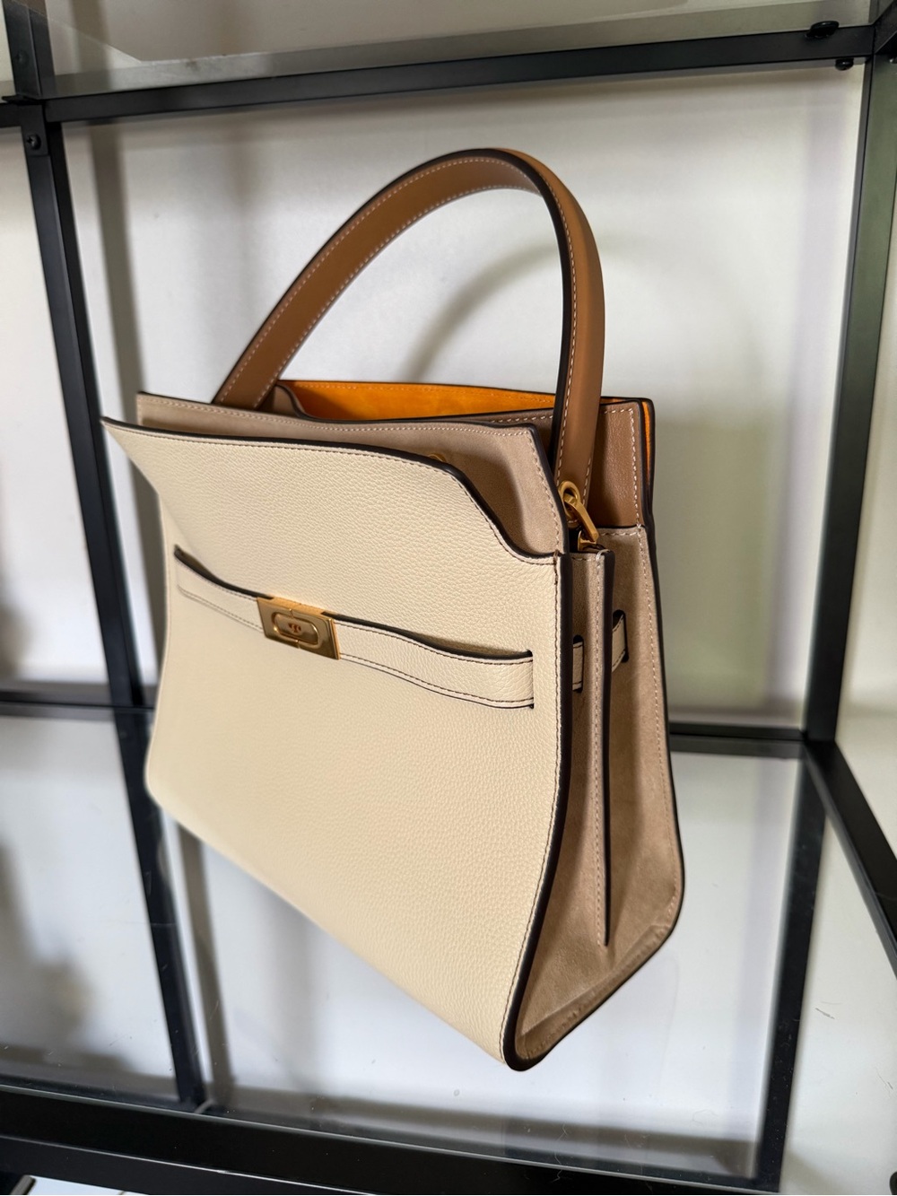 Tory Burch Lee Radziwill Pebbled Small Double Bag